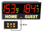 Electronic scoreboard with only keys on console for volley, five-players football, table tennis