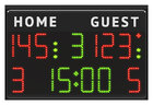 Multisport scoreboard suitable for multidiscipline use (basketball, volleyball, futsal, etc.).