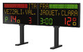 Groe Anzeigetafel (240x62cm) fr Finalgefechten, Treffermelder